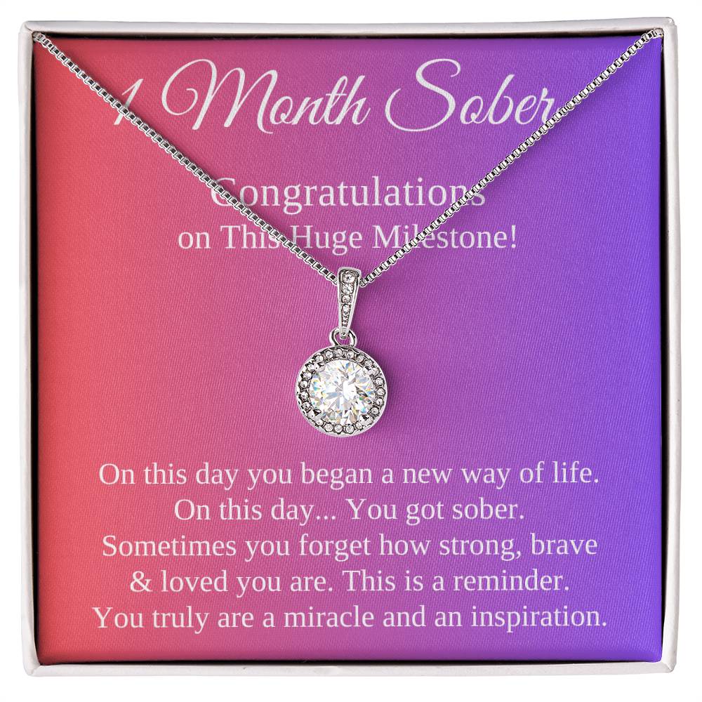 1 month sober - pink and blue