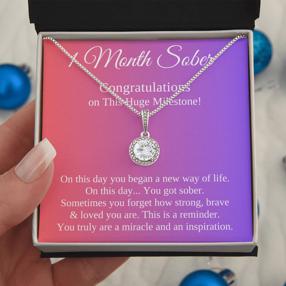 1 month sober - pink and blue
